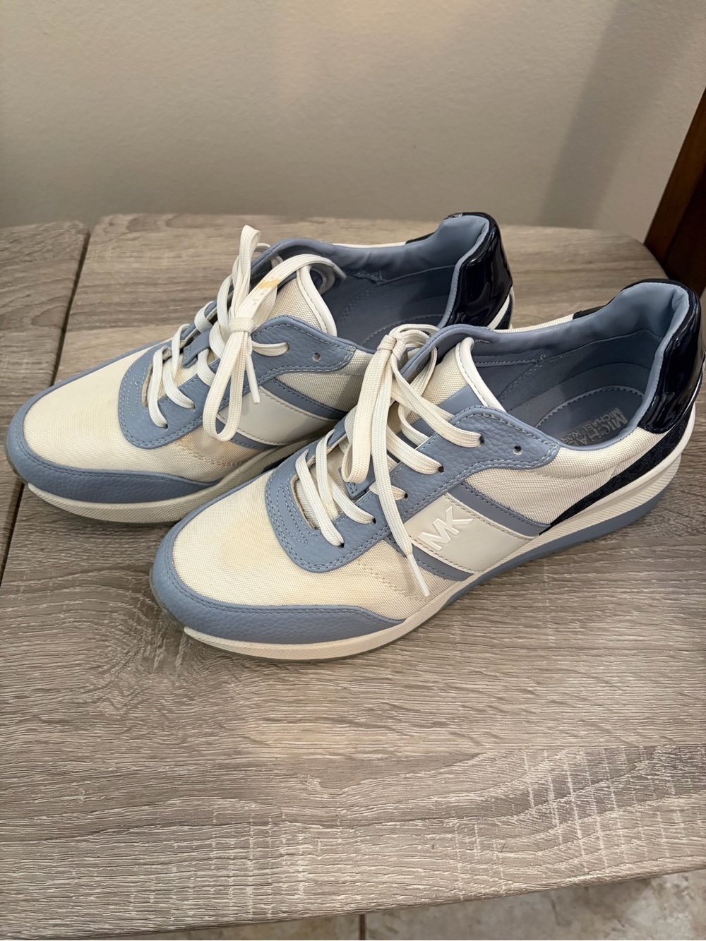 Michael Kors Women's Light Blue, White & Navy Lace-Up Sneakers